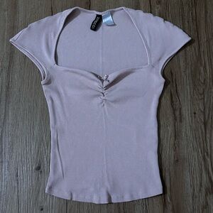 H&M Light Pink Short Sleeve Top